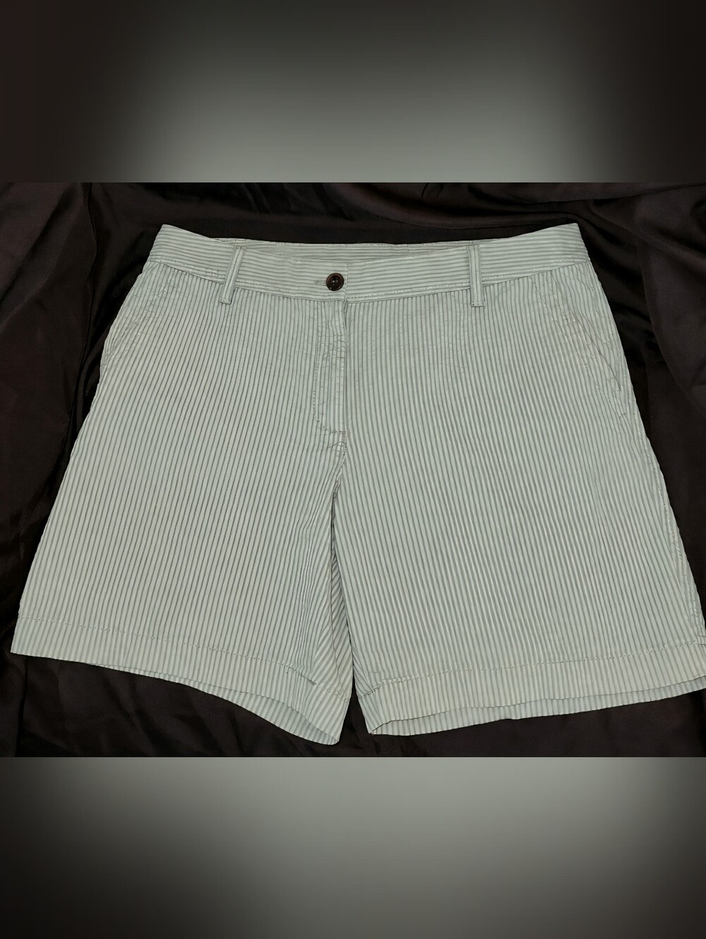 Talbots Girlfriend Chino Shorts Women’s Size 8 Green White Stripe Shorts